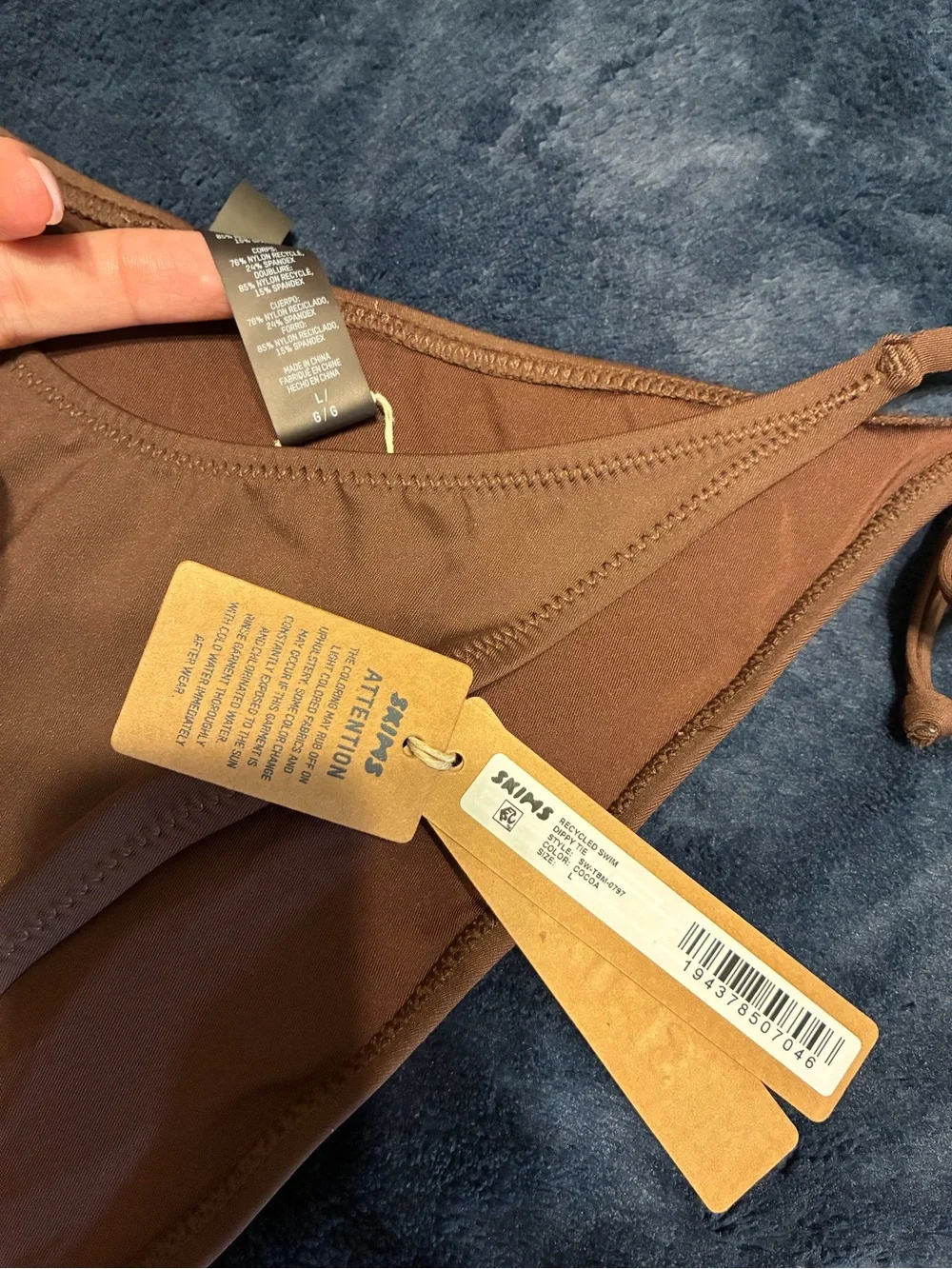SKIMS Cocoa String Triangle Bikini Set